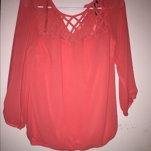 Neon orange silk shirt